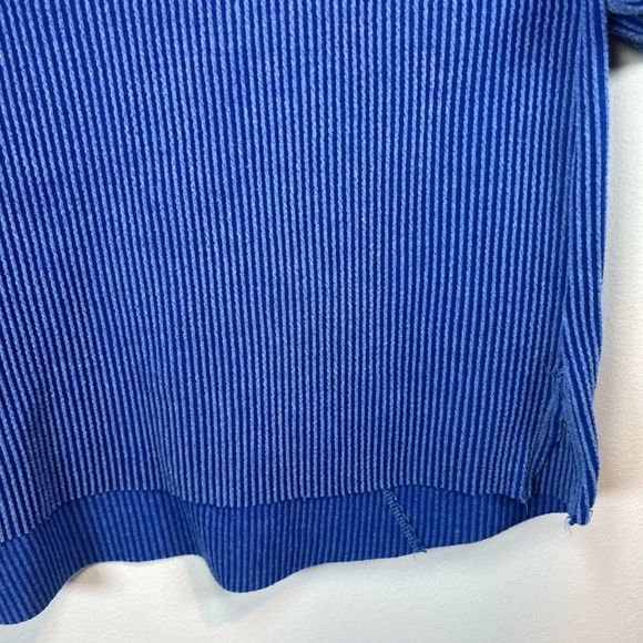 Ariella Women's High Low Long Sleeve Top Royal Blue Shirt Ribbed Stretch  Medium - Picture 5 of 10